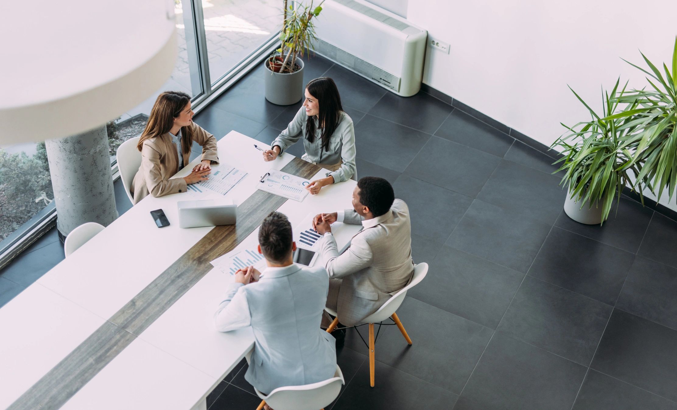 Executive team meeting around a conference table