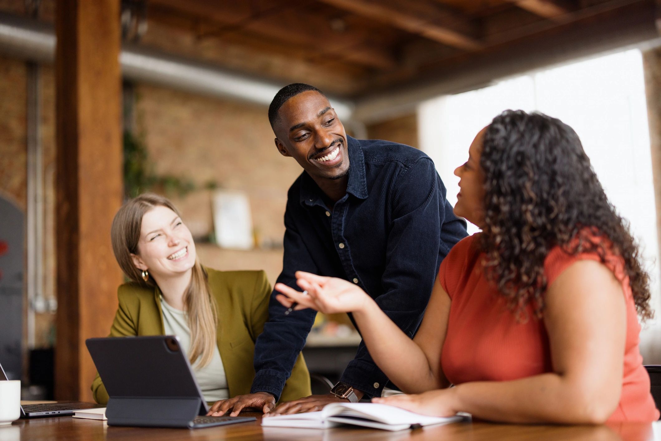 Executive team discussion in an office