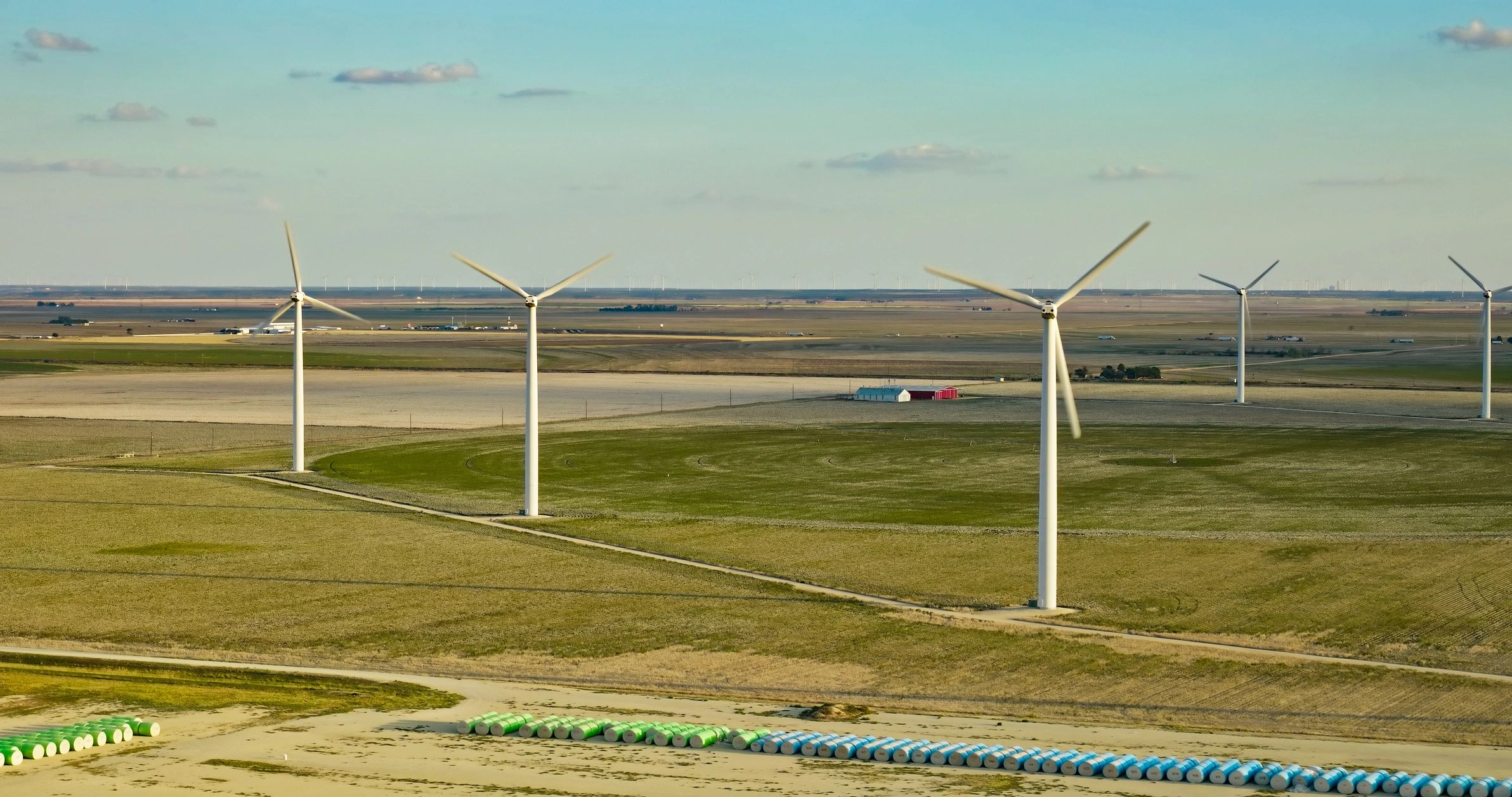 Wind turbines across an energy landscape