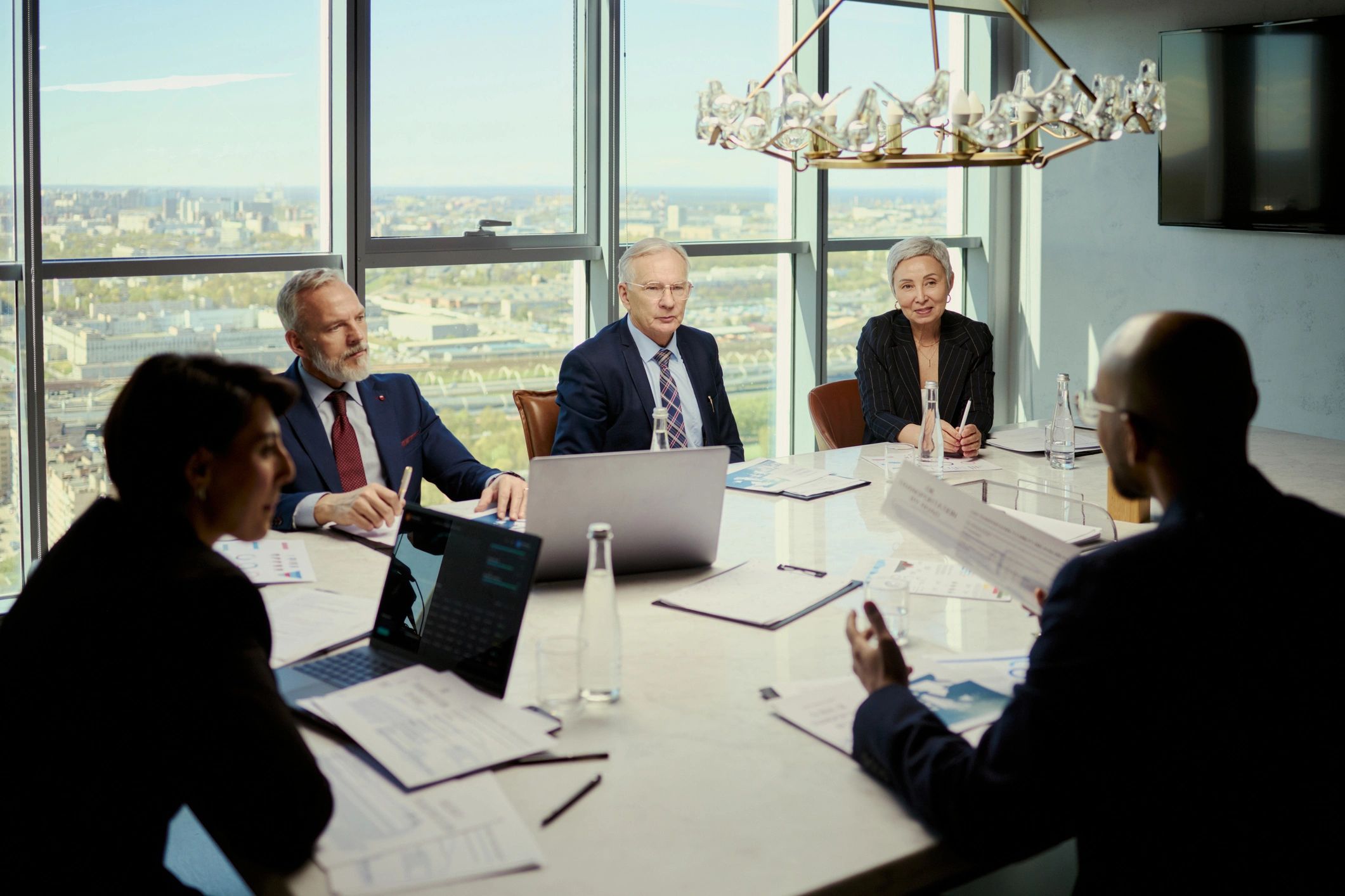 Technology leadership team in strategic planning meeting